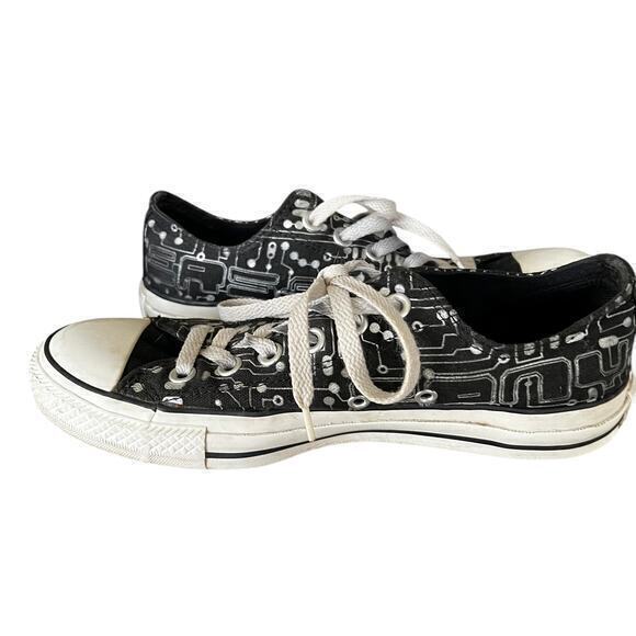 Converse All Starts Retired Vintage  Chucks EASE circuit board black silver 6 - Picture 1 of 14